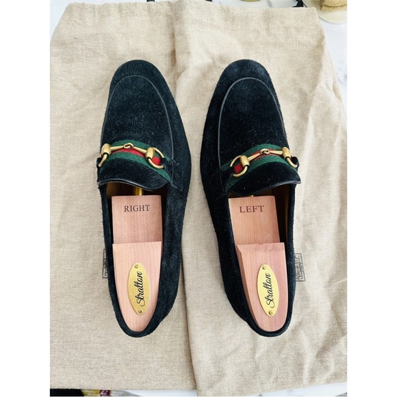 Guc brixton flats black suade web. main image 5